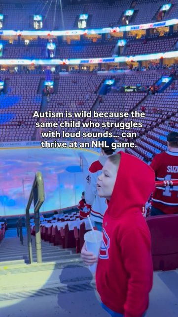 I wish more people understood that sensory struggles in autistic children aren’t always black and white.

Sometimes autistic kids can thrive in environments people assume would be “too much” for them…

When it’s connected to something deeply meaningful to them, especially when they feel safe, supported, and prepared for the experience.

The same child who can become overwhelmed by unexpected sounds or too much sensory input… can sometimes thrive in those exact same places when it’s tied to a special interest.

For my son, that special interest right now is hockey. 🏒

And I don’t just mean he enjoys watching the game.

He wants to know the players’ jersey numbers, their ages, their first and last names, how many goals they’ve scored, how many games they’ve won… the list goes on.

(And yes, if you noticed the common denominator here is numbers… you’d be correct 😂)

A few weeks ago, he woke up and headed to Montreal for his very first NHL game to watch his favourite team.

A place he had dreamed about experiencing.

And with the right supports, preparation, familiarity, and his noise-cancelling headphones, he didn’t just tolerate it…

he genuinely LOVED it. 😍

I think as autism parents, we spend so much time worrying about what might be “too much” that sometimes we forget how powerful joy, passion, predictability, and special interests can be too.

Hearing him walk into the arena saying, “wow, this place is huge,” is a moment our family will never forget. 🩵

And if you’re an autism parent thinking, “my child could never…”

trust me, there was once a time I didn’t know if moments like this would ever feel possible for our family either.

I truly believe travel, experiences, and safely expanding our kids’ worlds have positively impacted both of our autistic children in ways I can’t fully put into words yet.

✨ Follow @dreamjartravels for real-life autism family travel moments that remind parents what’s still possible. ✈️

#autismtravel #inclusivetravel #familytravels #travelcontent #accessibletravel @visit.montreal @canadiensmtl